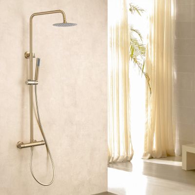 Colonne de douche avec mitigeur thermostatique LOMAZOO Orléan doré