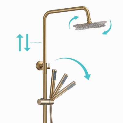 Colonne de douche avec mitigeur thermostatique LOMAZOO Orléan doré