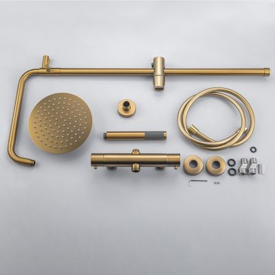 Colonne de douche avec mitigeur thermostatique LOMAZOO Orléan doré