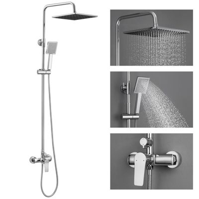 Colonne de Douche avec Robinetterie , Auralum max Ensemble de Douche avec pommeau + douchette + flexible
