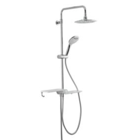 Colonne de douche avec tête de douche et douchette 3 fonctions, Chrome (SATPIPE)