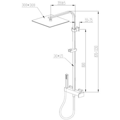 Colonne de douche chromée avec mitigeur mécanique Essebagno Kiara