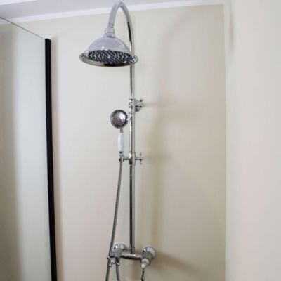 Colonne de douche chromée avec mitigeur mécanique Essebagno Leeds