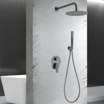 Colonne de Douche Encastrée anti-calcaire Black Gun Métal IMEX DELOS GPD055/BGM