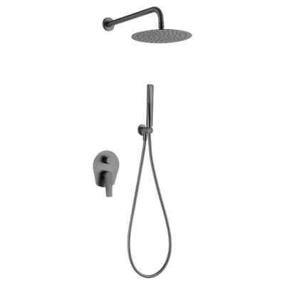 Colonne de Douche Encastrée anti-calcaire Black Gun Métal IMEX DELOS GPD055/BGM