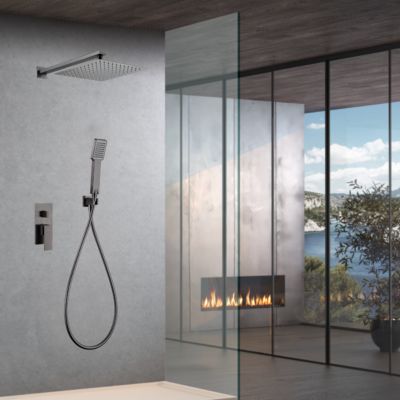 Colonne de Douche encastrée anti-calcaire Black Gun Métal IMEX PISA GPP048/BGM