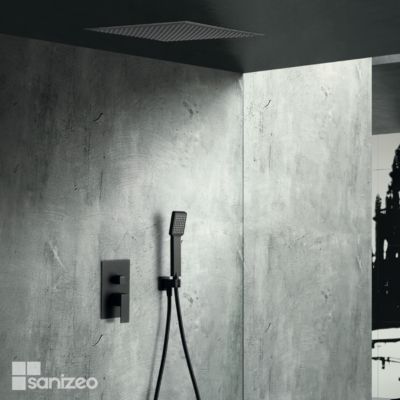 Colonne de Douche Encastrée Anti-Calcaire Noir Mat IMEX VOLGA GET015/NG