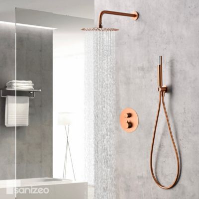 Colonne de Douche Encastrée Anti-Calcaire Or Rose Cuivré IMEX