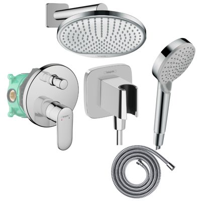 Colonne de douche encastrée mécanique HANSGROHE Vernis Blend Douche de tête Crometta Douchette Vernis Blend chromé