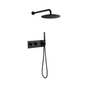 Colonne de douche encastrée thermostatique CORPOSA noir mat