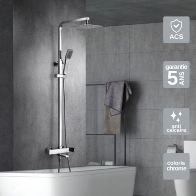 Colonne de Douche  et Baignoire anti-calcaire Chrome IMEX FIYI BDF016-B