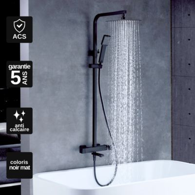 Colonne de Douche  et Baignoire anti-calcaire Noir Mat IMEX FIYI BDF016-B/NG