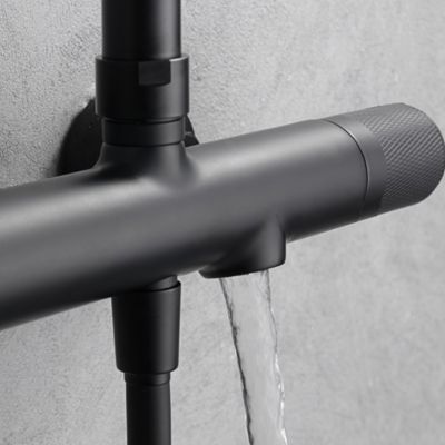 Colonne de Douche et Baignoire anti-calcaire Thermostatique Noir Mat IMEX LINE BTD038-B/NG