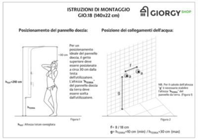 Colonne de douche hydromassage en aluminium  verni en poudre blanche mat (frontal) et noir mat (lateral)