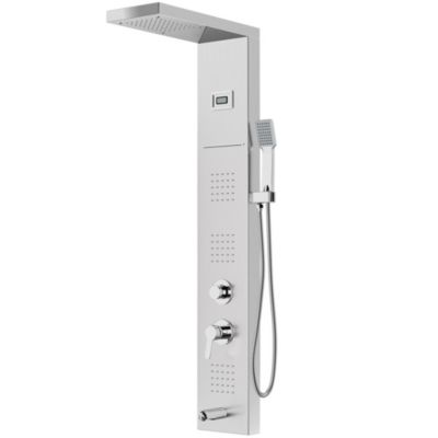 Colonne de douche hydromassante avec affichage LED de la température, mitigeur 5 fonctions avec douche pluie, cascade, massage,