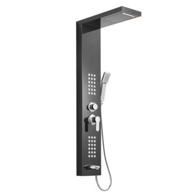 Colonne de douche hydromassante LULY 4 jets + 1 robinet Noir - Saniverre