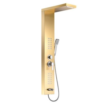 Colonne de douche hydromassante LULY 4 jets + 1 robinet Or - Saniverre