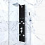 Colonne de douche hydromassante mécanique avec pommeau + douchette + flexible, noir, Galedo Glass