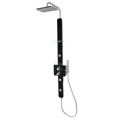 Colonne De Douche Hydromassante Slim Noire Castorama
