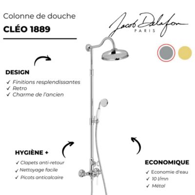 Colonne de douche JACOB DELAFON Cléo 1889 chromé