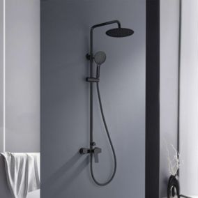 Colonne de douche mécanique avec barre extensible SKY BATH noir cristal PVD série GLORY