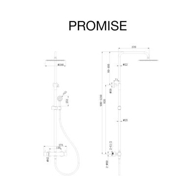 Colonne de douche mécanique avec barre extensible SKY BATH noir cristal PVD série PROMISE