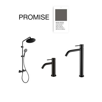 Colonne de douche mécanique avec barre extensible SKY BATH noir cristal PVD série PROMISE