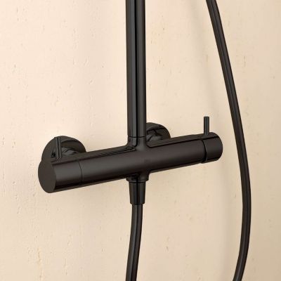 Colonne de douche mécanique avec barre extensible SKY BATH noir cristal PVD série PROMISE