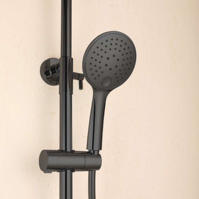 Colonne de douche mécanique avec barre extensible SKY BATH noir cristal PVD série PROMISE