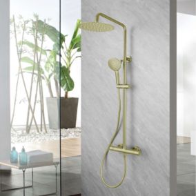 Colonne de douche mécanique avec barre extensible SKY BATH or brossé PVD série PROMISE