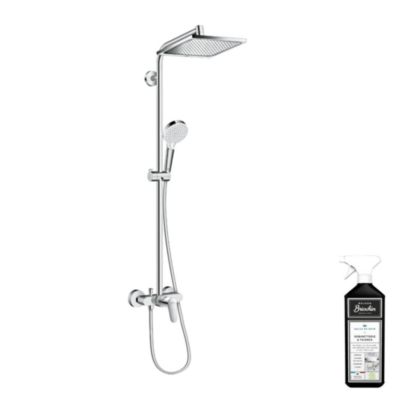 Colonne de douche mécanique HANSGROHE Crometta E 240 chromé + nettoyant Briochin