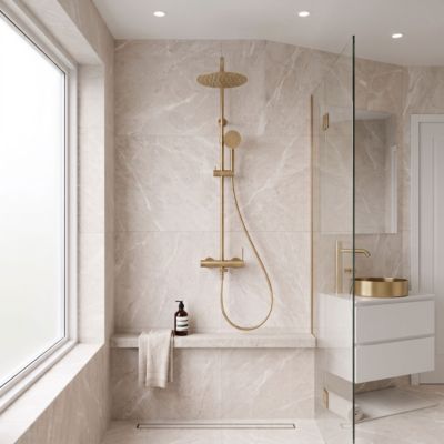 Colonne de douche mécanique or brossé 250 Essebagno Lollipop II