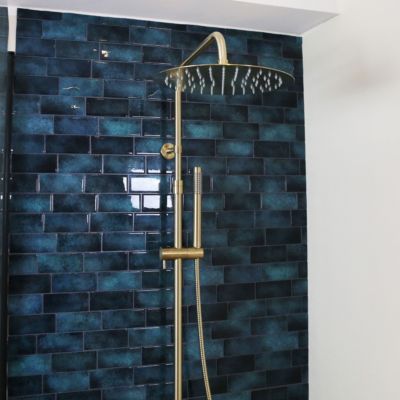 Colonne de douche mécanique or brossé 300 Essebagno Delice II