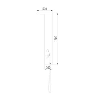 Colonne de douche mécanique avec douchette et flexible, aluminium chromé, Essebagno Essekadra