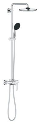 Colonne de douche mécanique avec douchette + pommeau + flexible + barre chrome, Grohe Vitalio Start