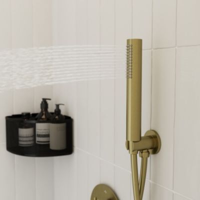 Colonne de douche mécanique encastrée en laiton massif finition satin, GoodHome Owens