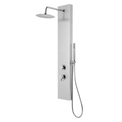 Colonne de douche mécanique hydromassante, gris, GoodHome Tanvia