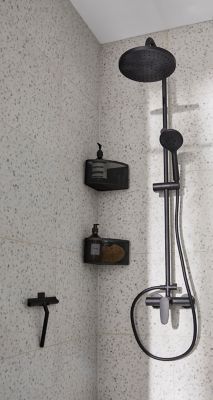 Colonne de douche mécanique noire GoodHome Cavally