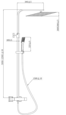 Colonne de douche noire avec thermostatique 300 Essebagno Quartos