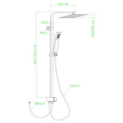 Colonne de douche noire mat sans mitigeur Essebagno Essekadra