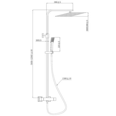 Colonne de douche or brossé avec thermostatique 300 Essebagno Quartos