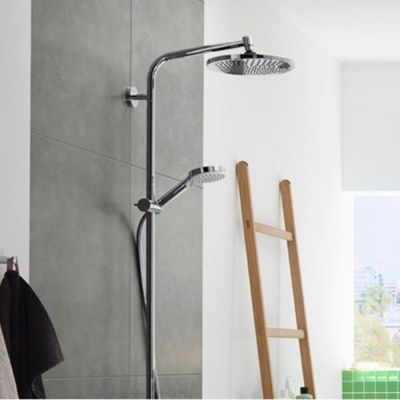 Colonne de douche ou bain douche sans mitigeur HANSGROHE Crometta S 240 chromé + tablette AddStoris