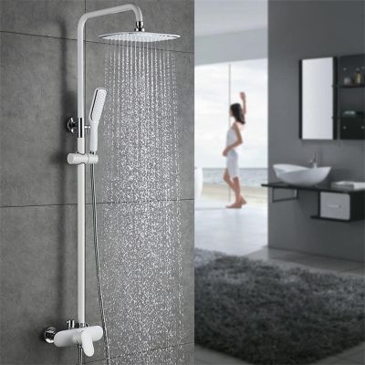 AICA Colonne De Douche Thermostatique 38°C, Set De Douche Noir Mat Reglable En Hauteur Systeme De Douche 80278049