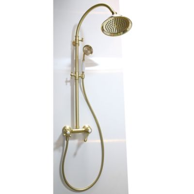 Colonne de douche rétro or brossé mitigeur mécanique Essebagno Leeds
