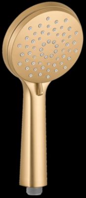 Colonne de douche sans robinetterie avec douchette + pomme de tête + barre réglable + flexible, doré, Wenko Young Line