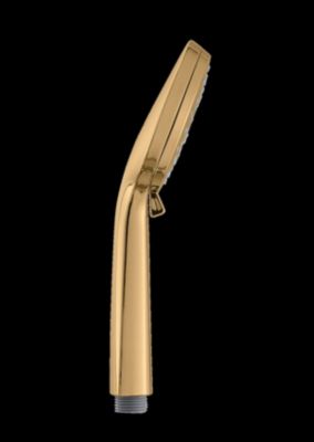 Colonne de douche sans robinetterie avec douchette + pomme de tête + barre réglable + flexible, doré, Wenko Young Line