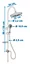 Colonne de douche sans robinetterie avec pommeau + douchette 2 jets + flexible + barre réglable, chrome, Edouard Rousseau Spatial