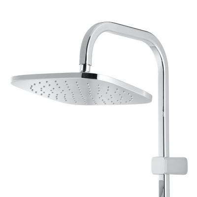 Colonne de douche sans robinetterie avec pommeau + douchette 3 jets + flexible + barre réglable chrome GoodHome Teesta