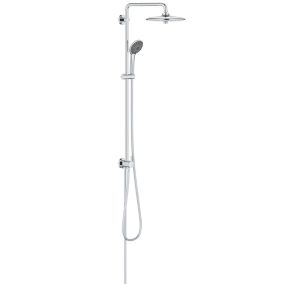 Colonne de douche sans robinetterie avec pommeau + douchette 3 jets + flexible + barre réglable, chrome, Grohe Vitalio Joy System 260