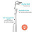 Colonne de douche sans robinetterie avec pommeau + douchette + barre réglable, chrome, Sarodis Duo Smart
